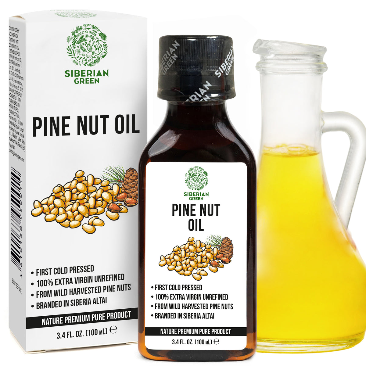 Sibirisches Pinienkernöl - Сold Pressed Premium Qualität