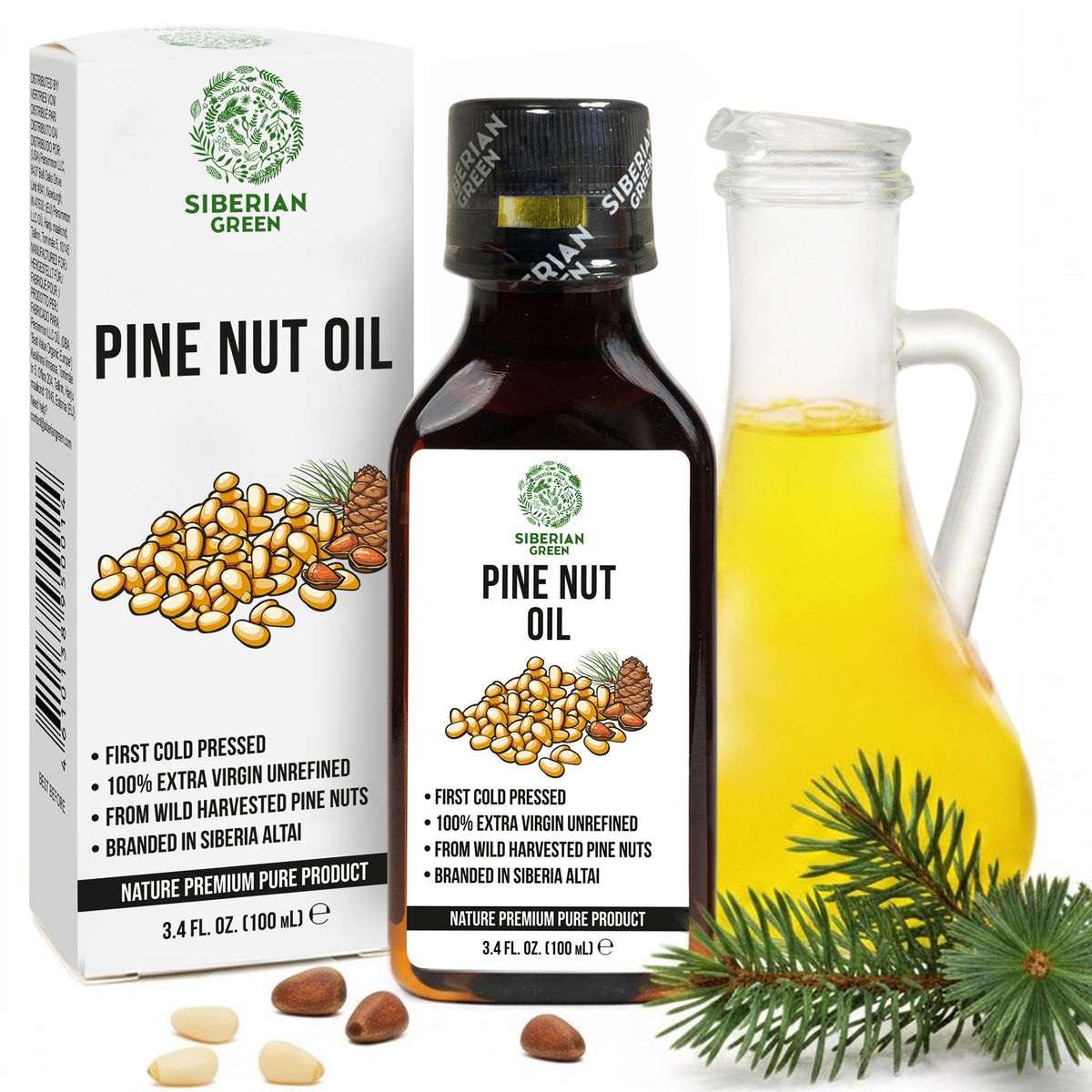 Huile de noix de pin de Sibérie - Сold Pressed Premium quality