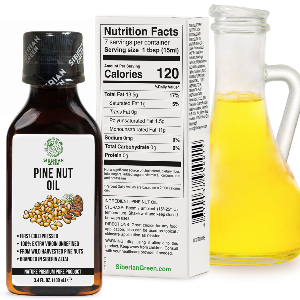 Sibirisches Pinienkernöl - Сold Pressed Premium Qualität