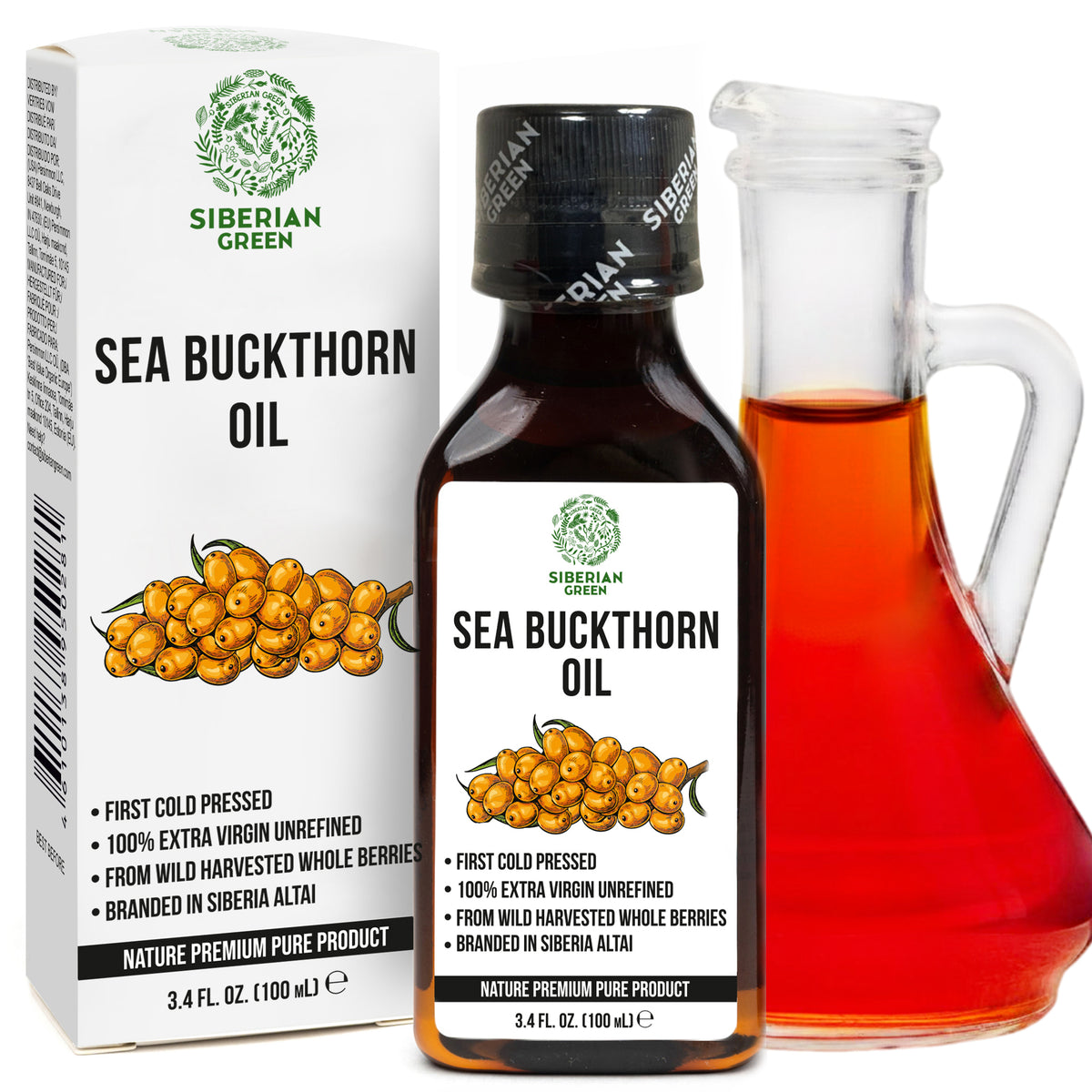 Olio di olivello spinoso siberiano - Extravergine spremuto a freddo (100ml)