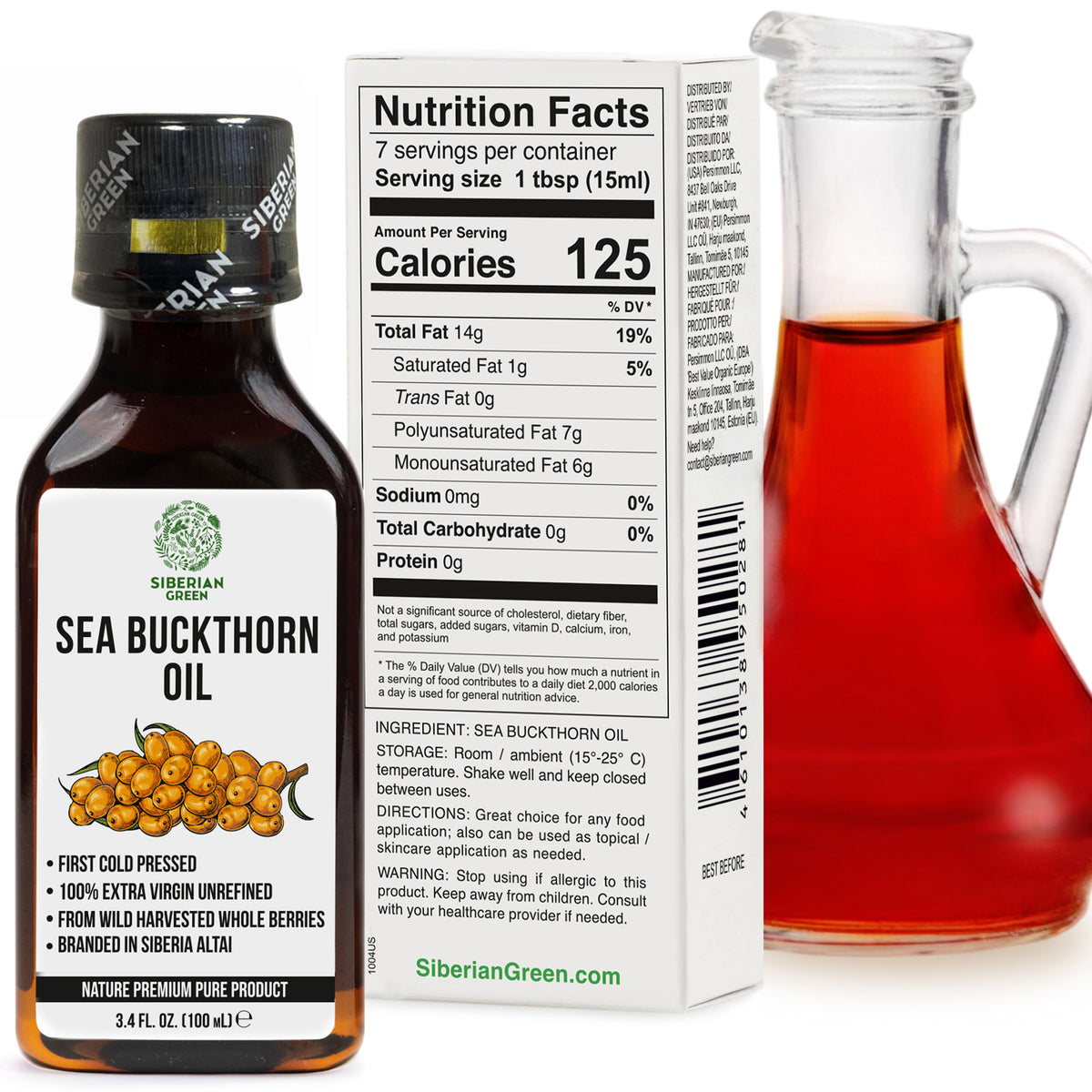 Olio di olivello spinoso siberiano - Extravergine spremuto a freddo (100ml)