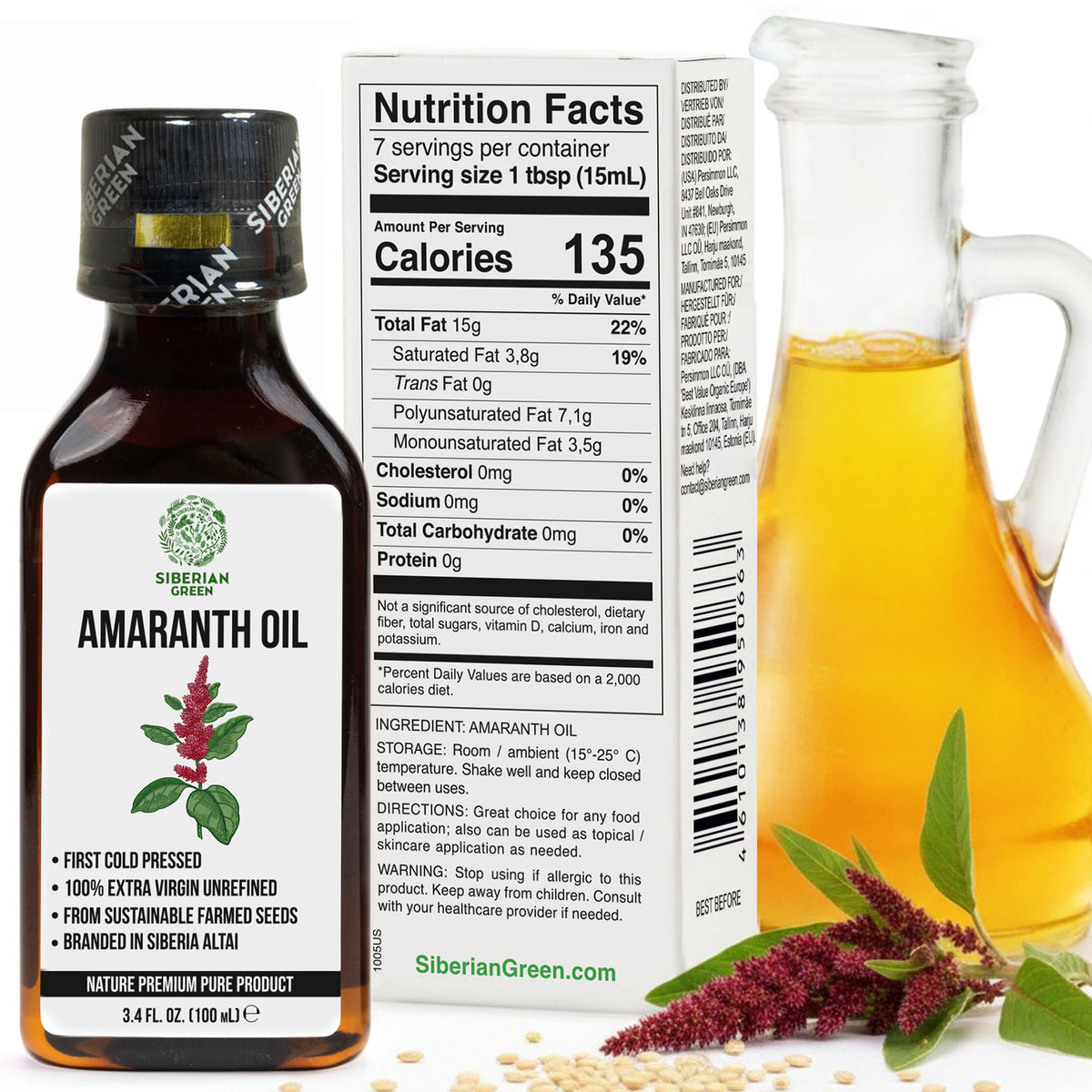 Huile d'amarante de Sibérie de qualité supérieure - 100 ml