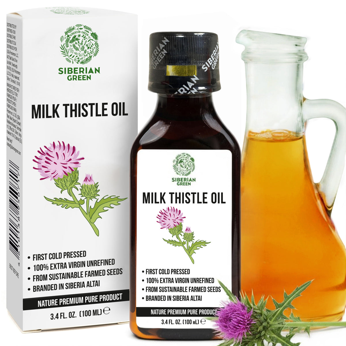 Aceite de Cardo Mariano Ecológico Puro y Virgen Extra Prensado en Frío | 100 ml