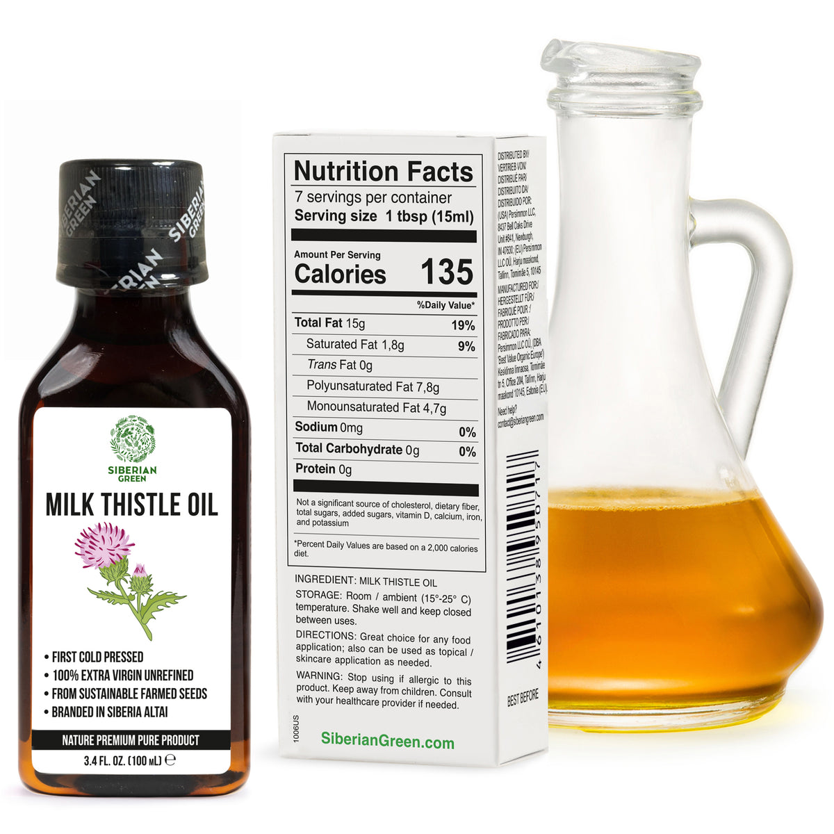 Olio di cardo mariano biologico puro ed extravergine spremuto a freddo | 100 ml