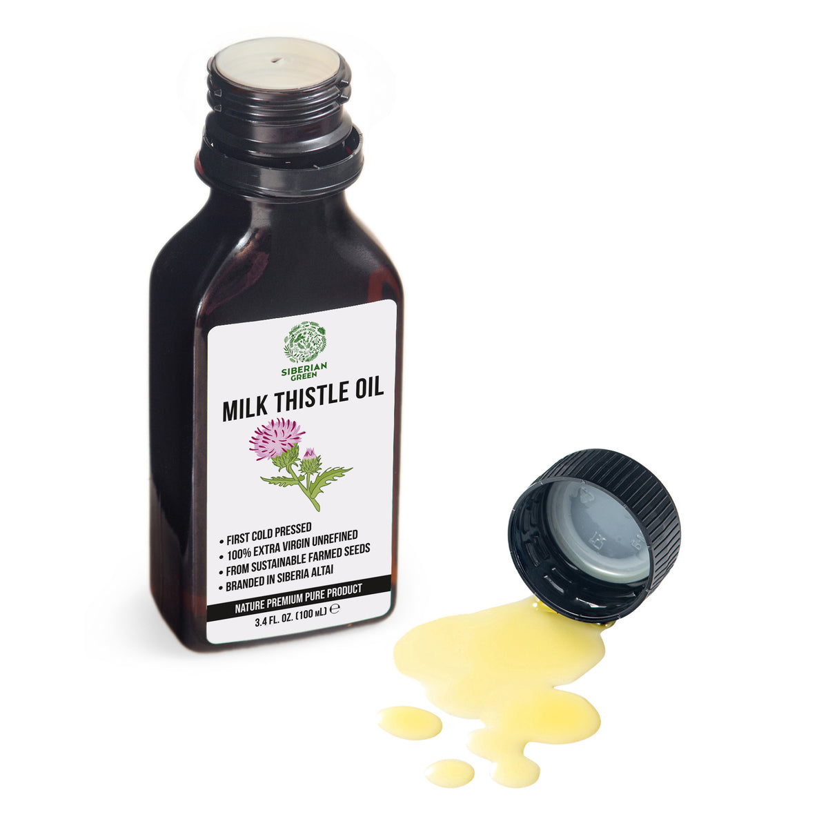 Olio di cardo mariano biologico puro ed extravergine spremuto a freddo | 100 ml