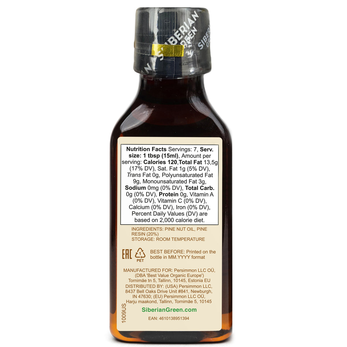 Olio di pinoli siberiani con resina di cedro - 100ml | 100% naturale e spremuto a freddo