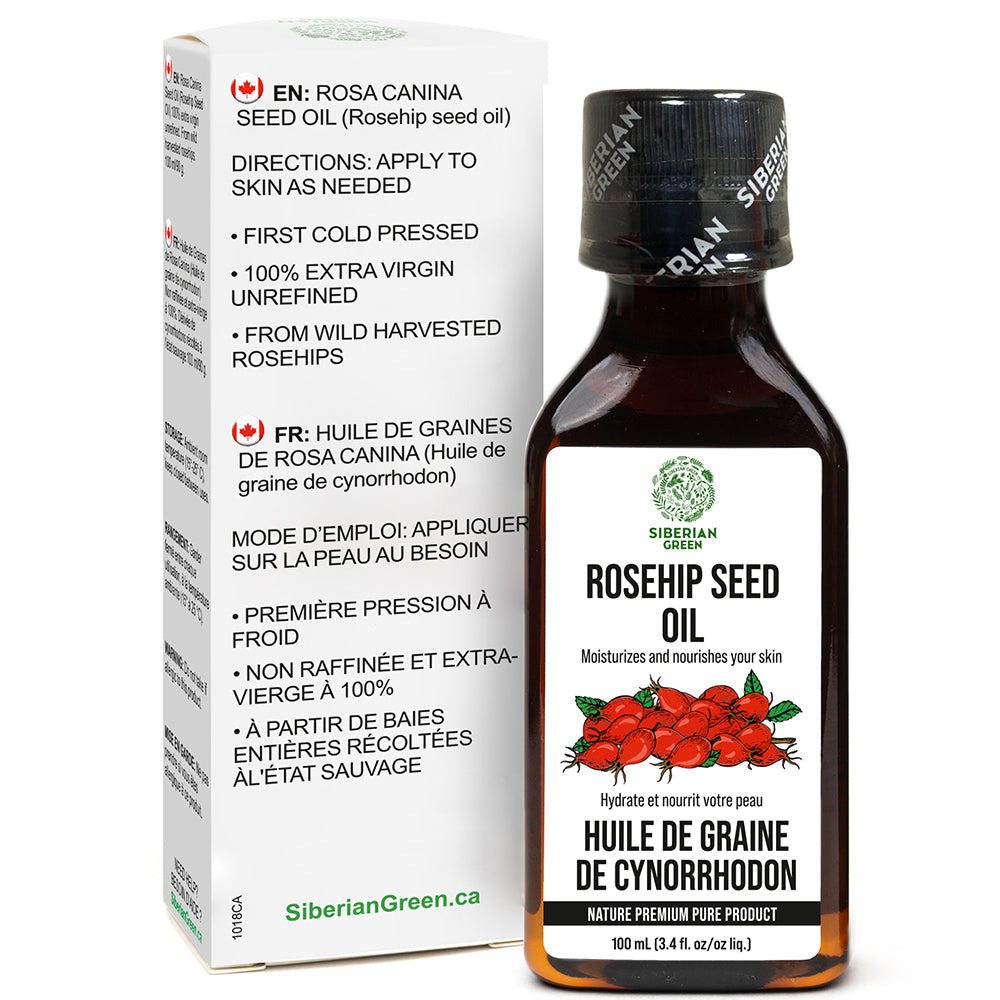 Siberian Green Wild Harvested Rosehip Seed Oil 100ml | Extra Virgin 100% Natural Skin and Wellness