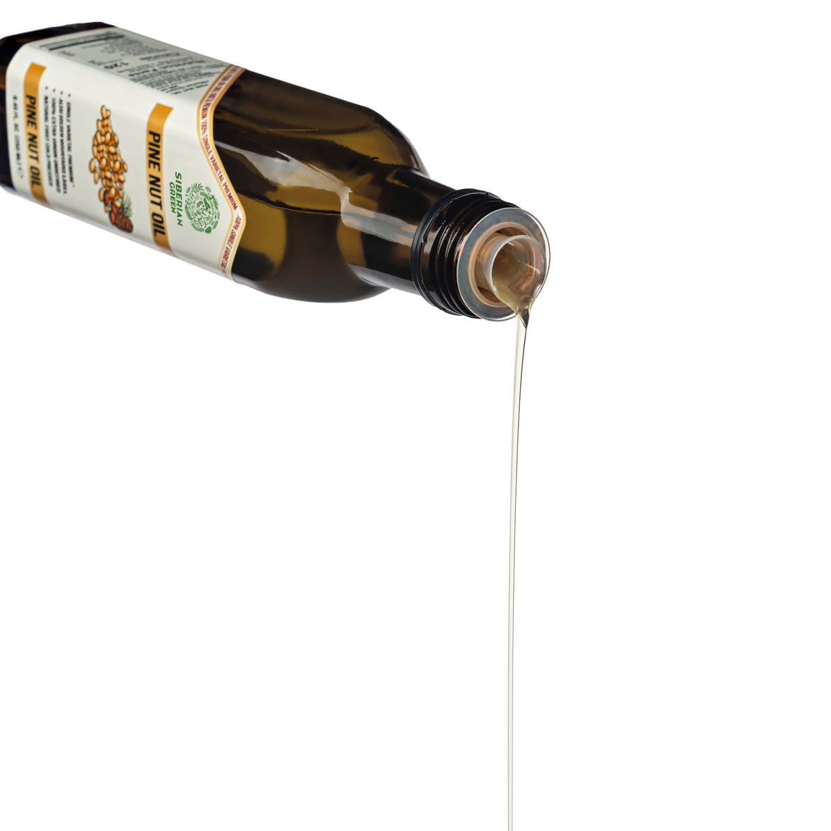 Siberian Green Organic Pine Nut Oil – Cold Pressed | 250ml Glass Bottle