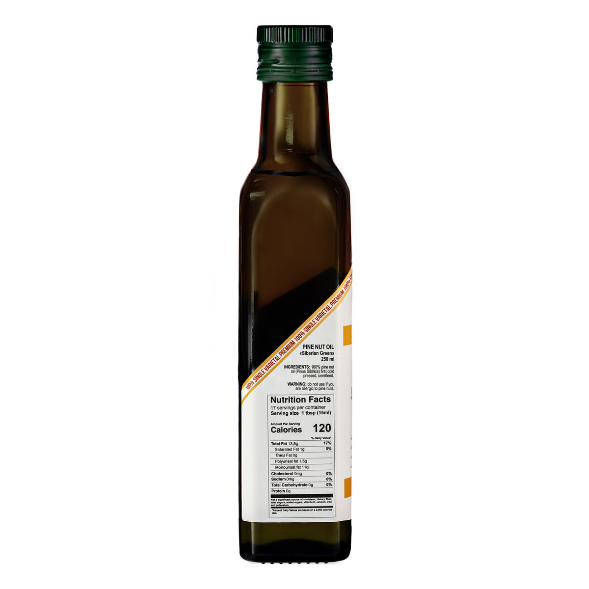 Siberian Green Organic Pine Nut Oil – Cold Pressed | 250ml Glass Bottle