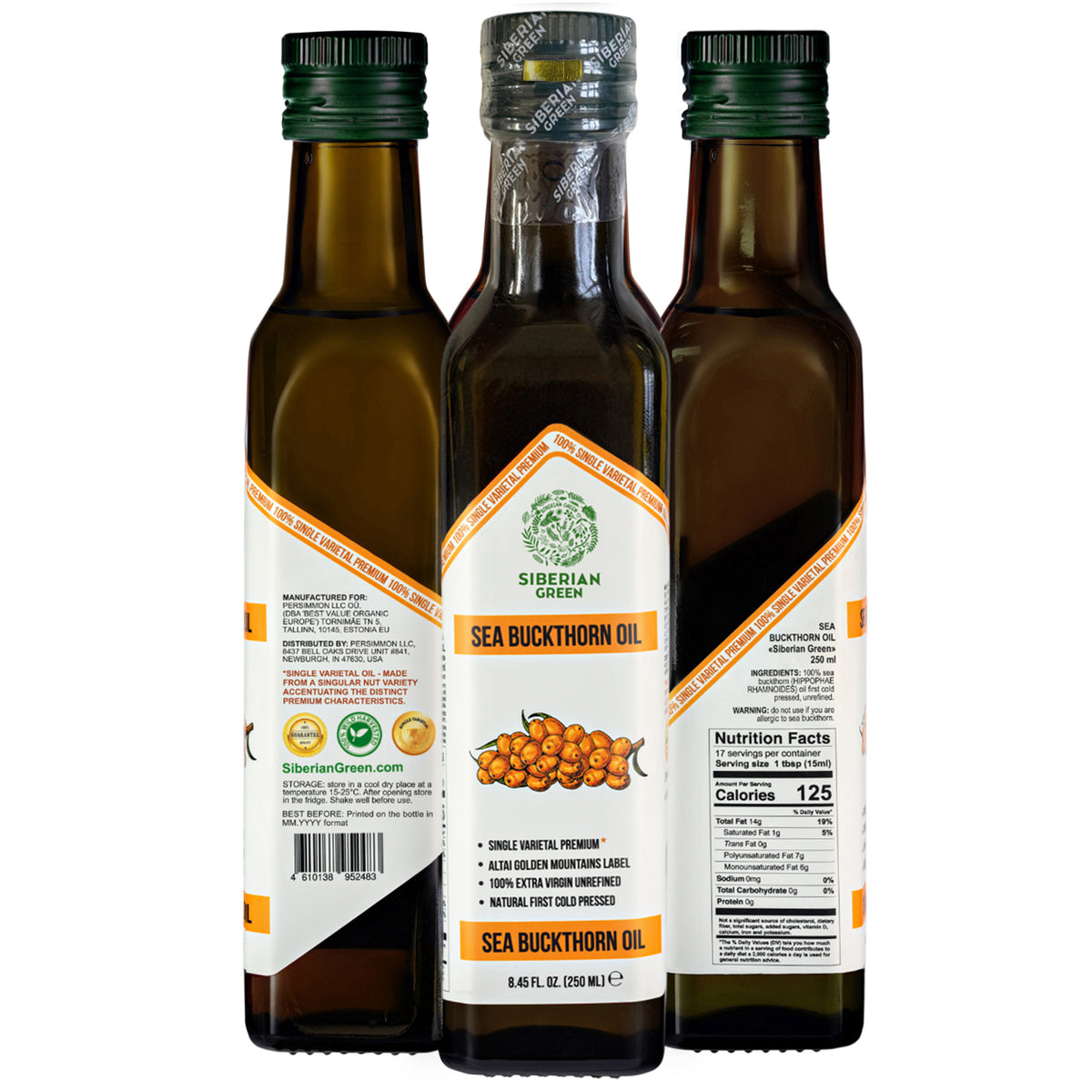 Olio di amaranto verde siberiano - Spremuto a freddo | Bottiglia di vetro da 250 ml