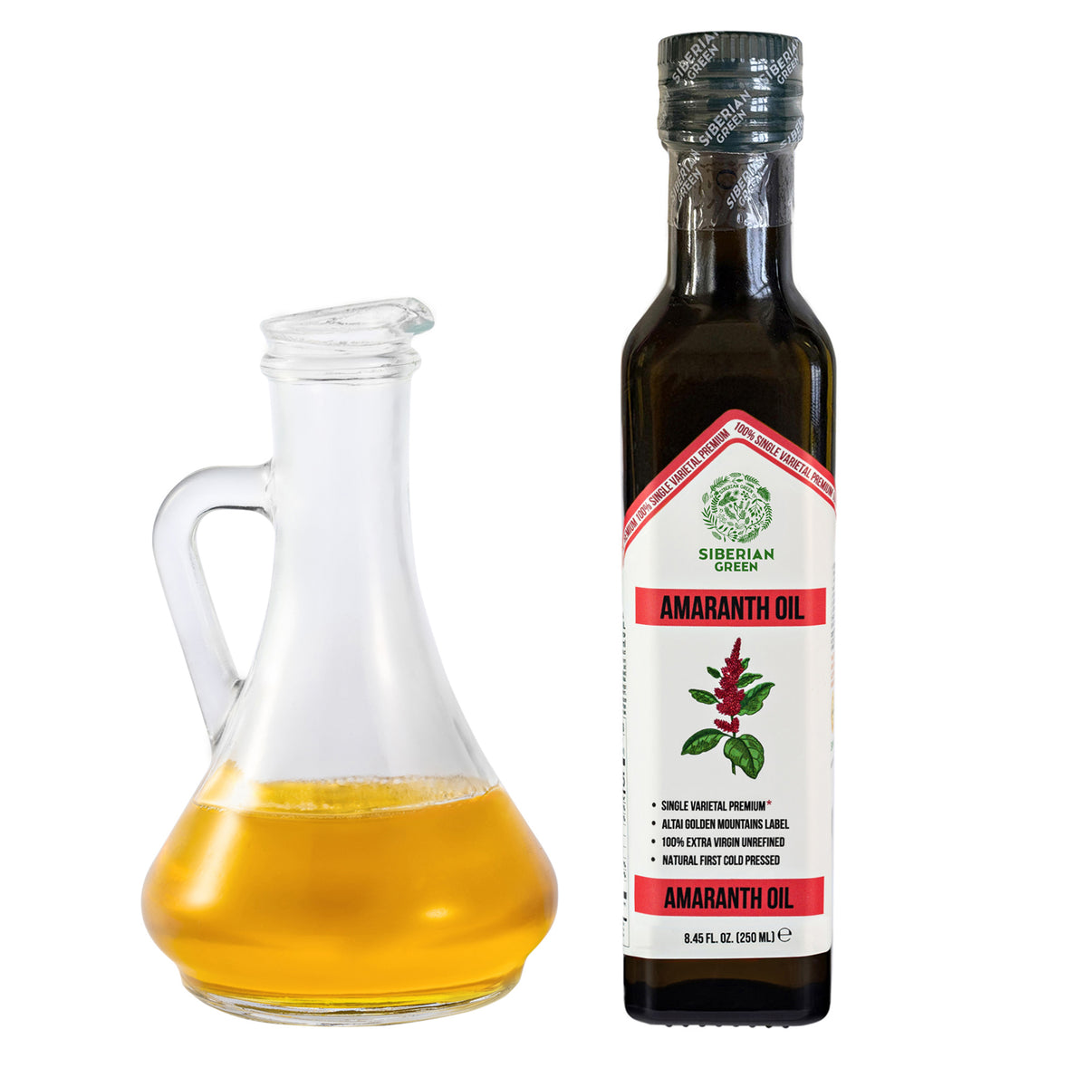Siberian Green Amaranth Oil – Cold Pressed | 250ml Glass Bottle