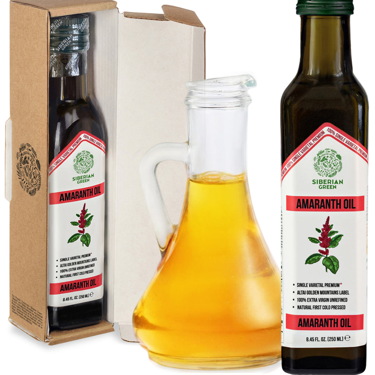 Siberian Green Amaranth Oil – Cold Pressed | 250ml Glass Bottle