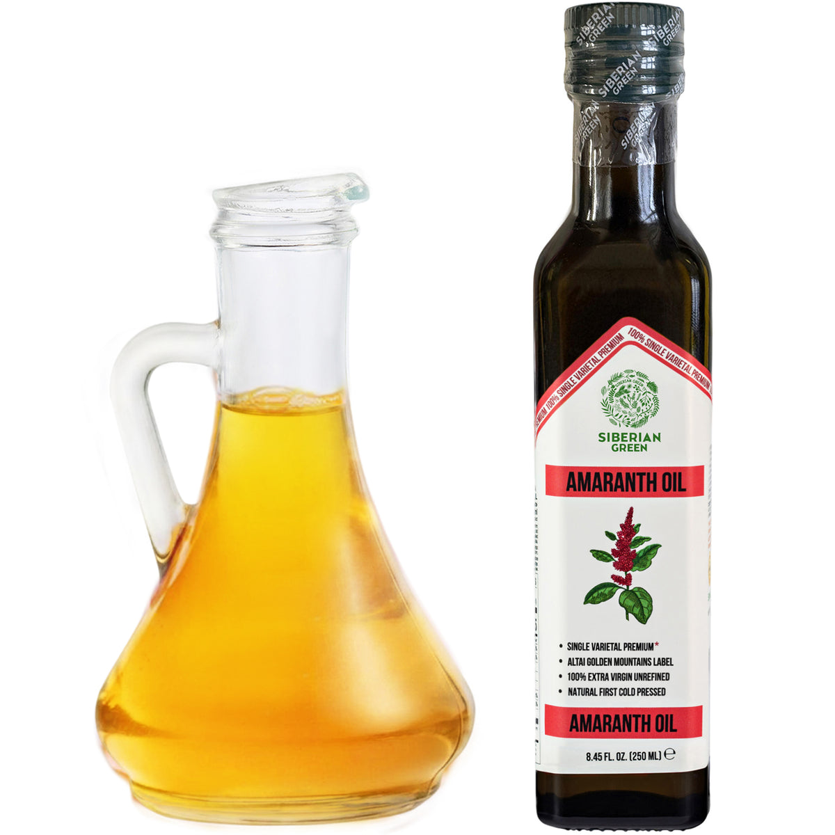 Siberian Green Amaranth Oil – Cold Pressed | 250ml Glass Bottle