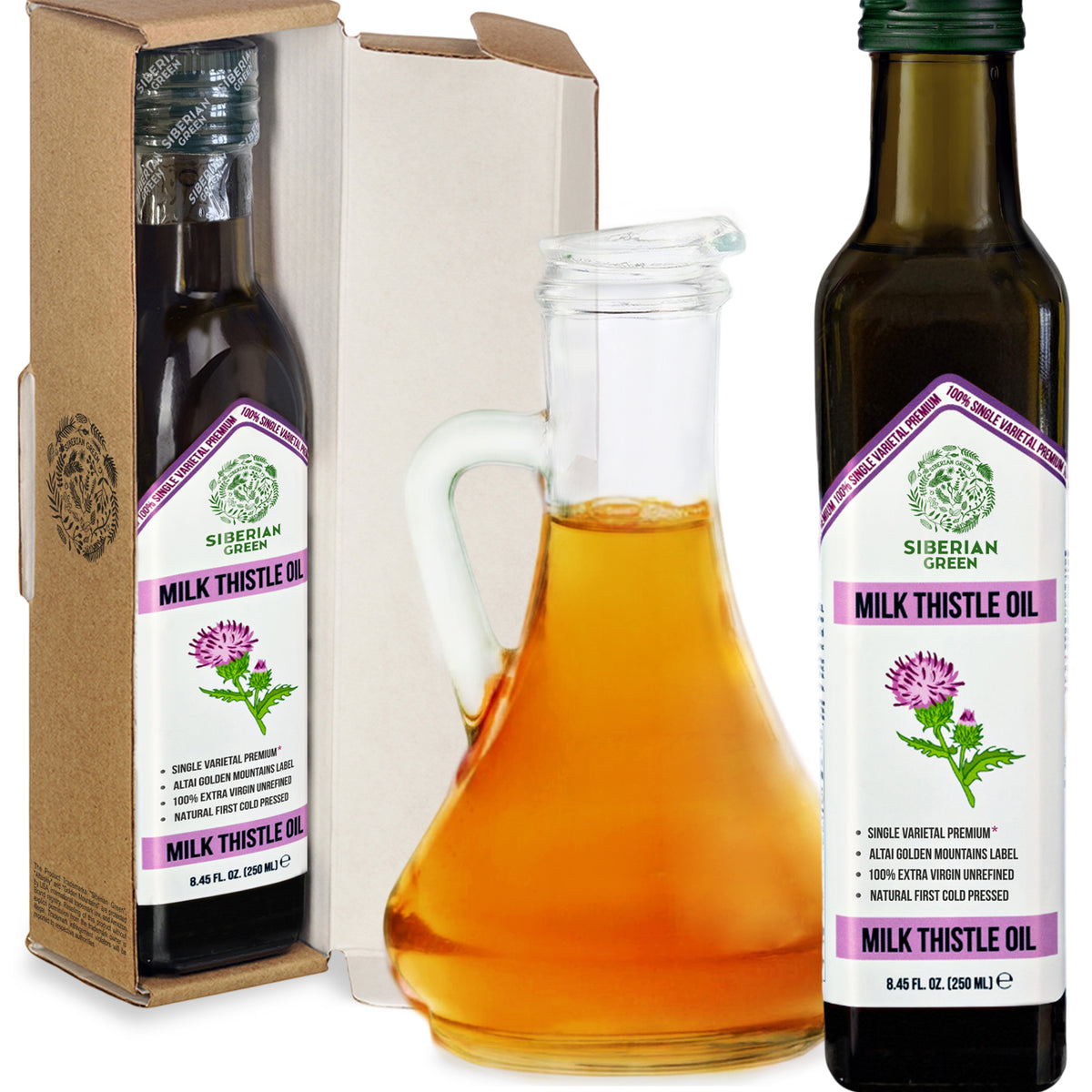 Siberian Green Milk Thistle Oil – 250ml Cold-Pressed Extra Virgin