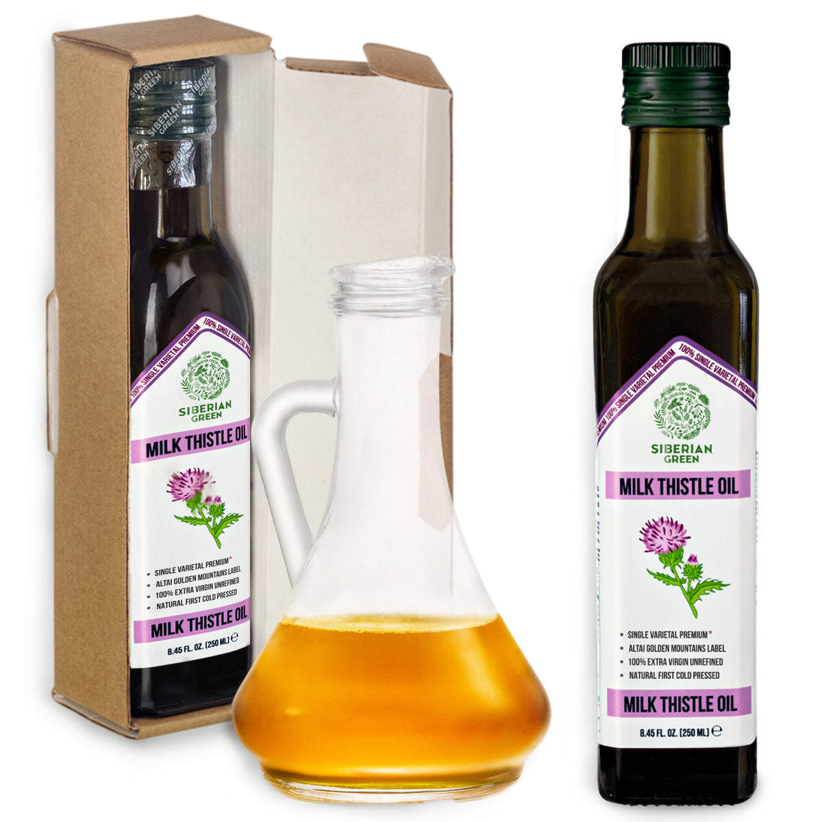 Siberian Green Milk Thistle Oil – 250ml Cold-Pressed Extra Virgin