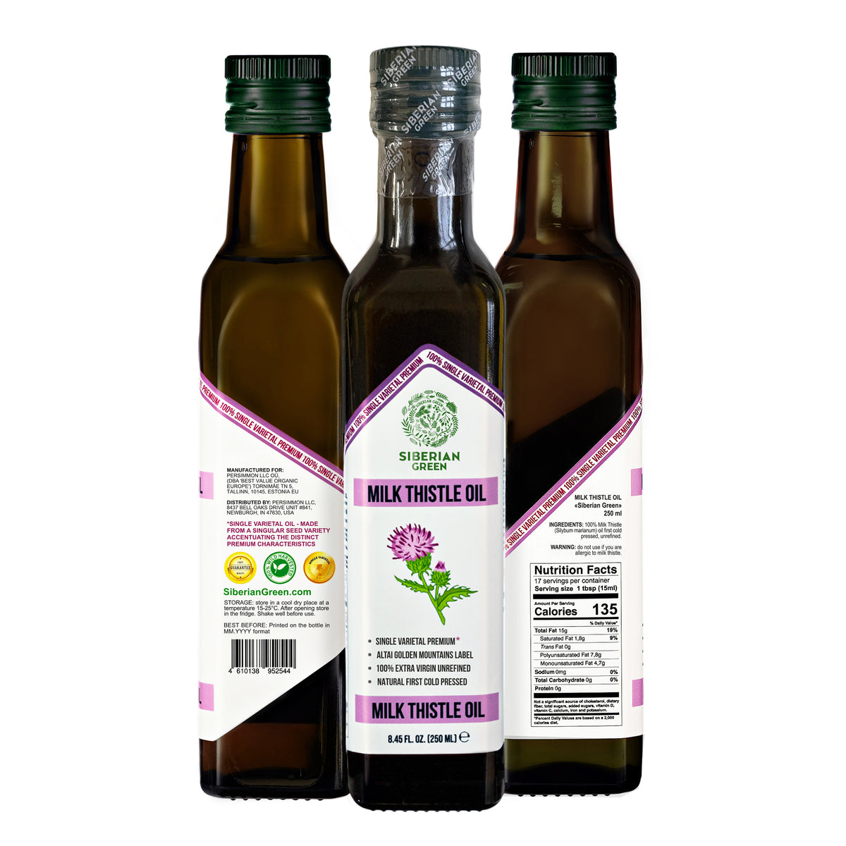 Siberian Green Milk Thistle Oil – 250ml Cold-Pressed Extra Virgin