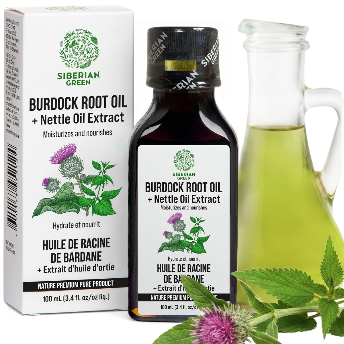Olio di bardana con ortica: Un approccio unico per capelli sani