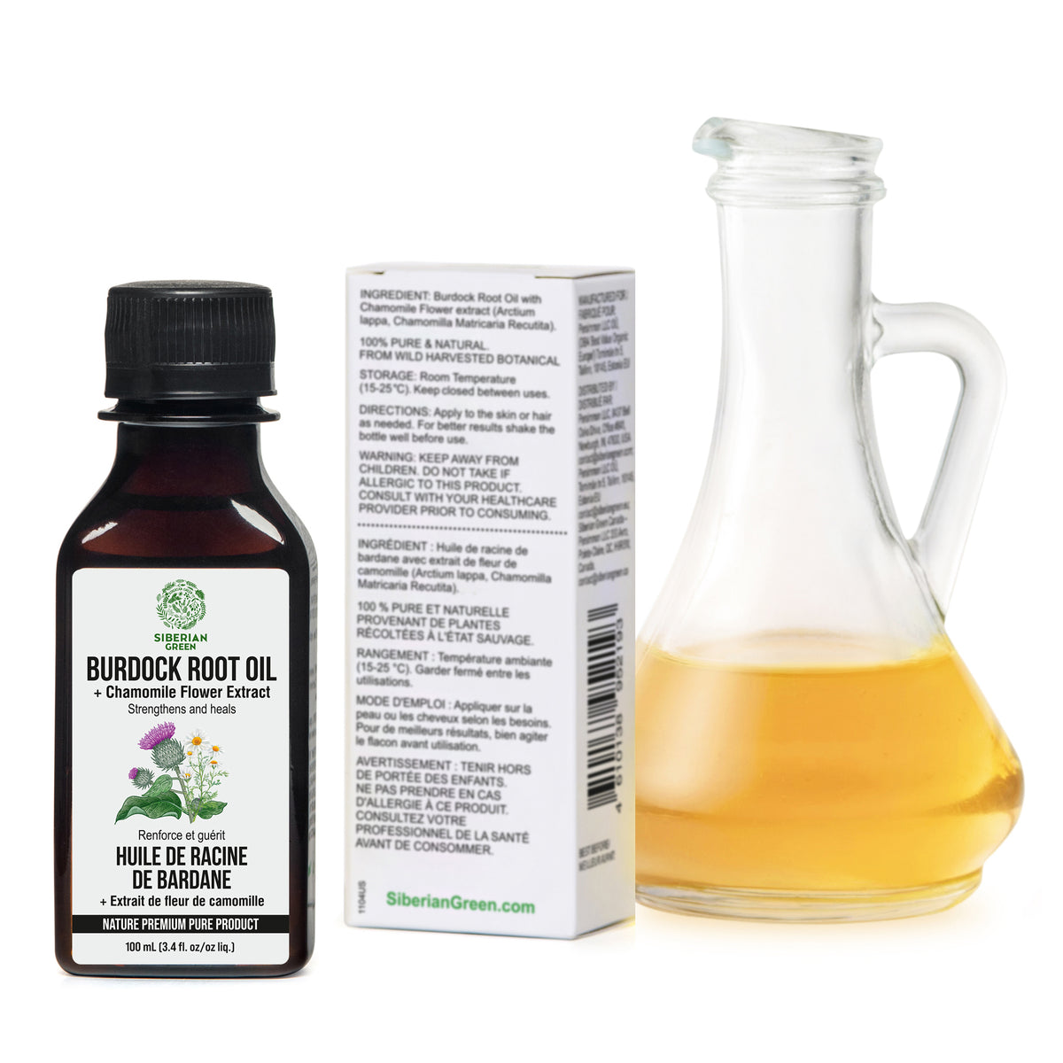 Aceite de bardana con extracto de manzanilla - Tratamiento natural para un cabello más sano y fuerte