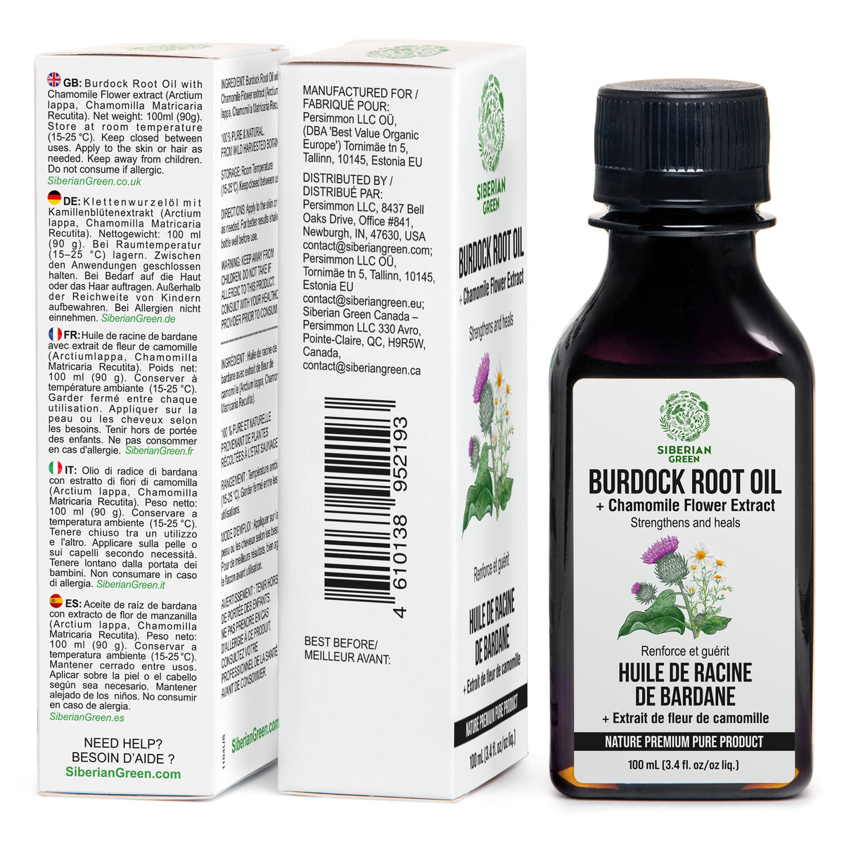 Aceite de bardana con extracto de manzanilla - Tratamiento natural para un cabello más sano y fuerte