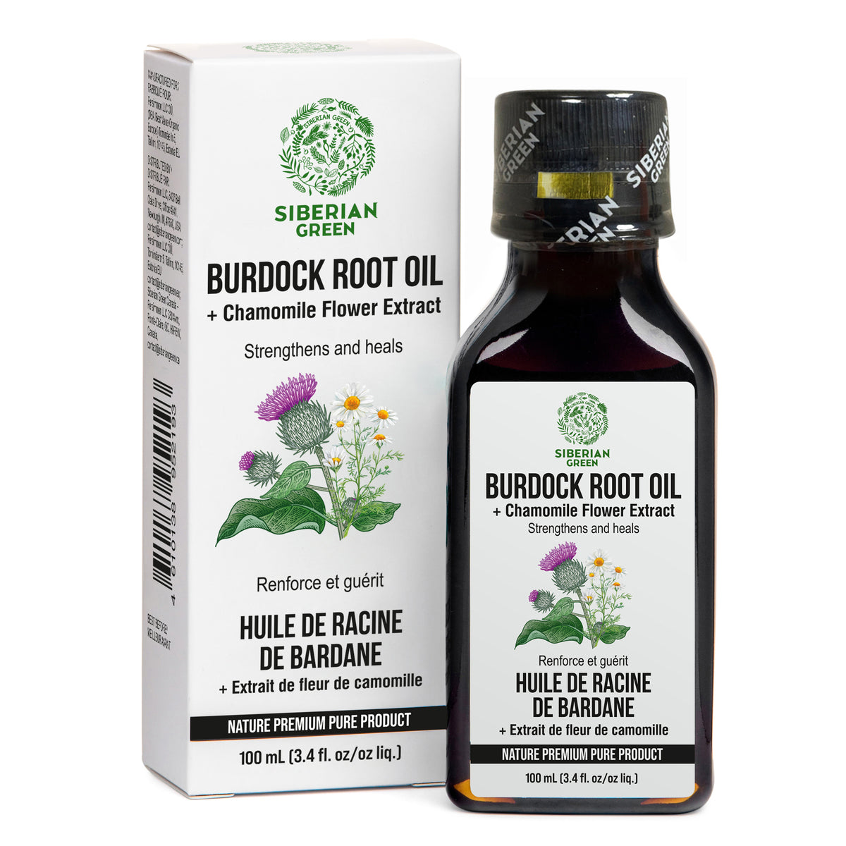 Olio di bardana con estratto di camomilla - Trattamento naturale per capelli più sani e forti