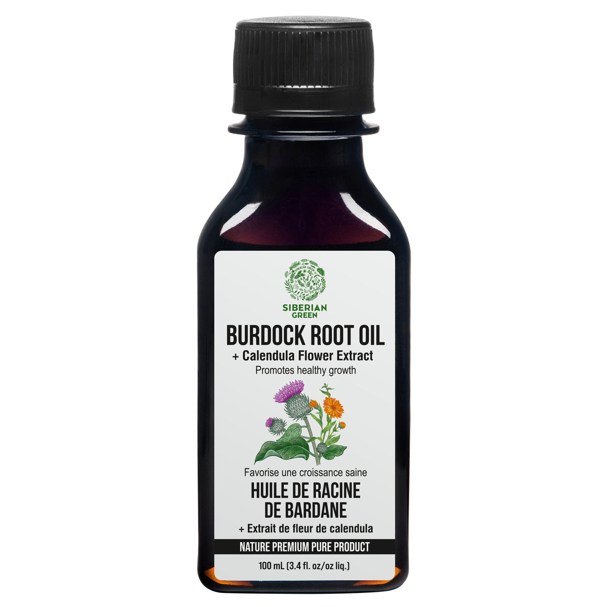 Aceite de bardana con extracto de caléndula - Cuidado capilar natural para un cabello más fuerte y con más volumen