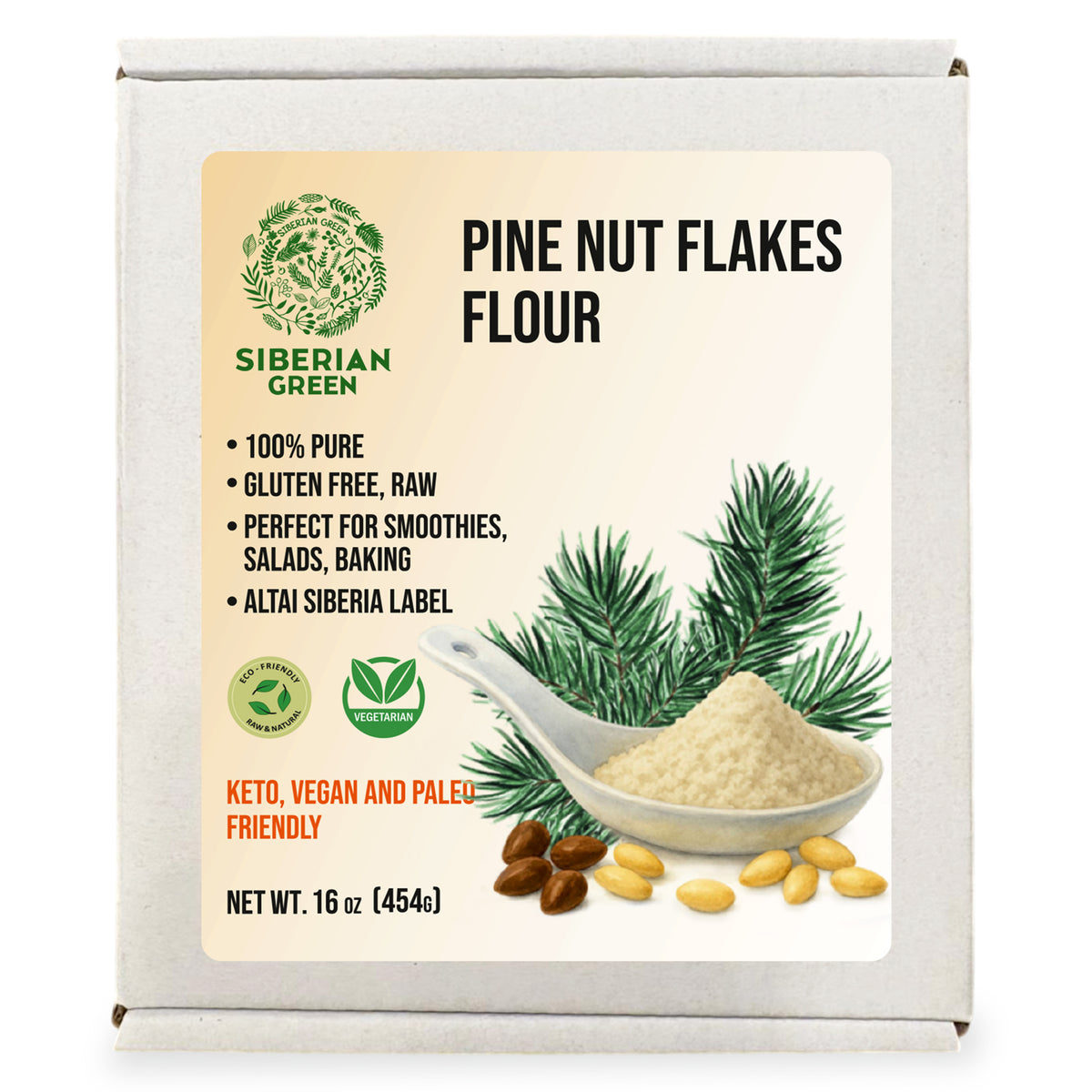 Siberian Pine Nut Powder – 454g | Organic Pine Nut Flour from Altai