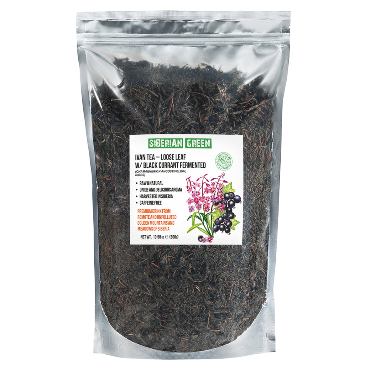 Siberian Green Ivan Tea – 300g (10.58 oz) | Premium Fermented Loose Leaf Ivan-Chai w/ Black Currant Leaves