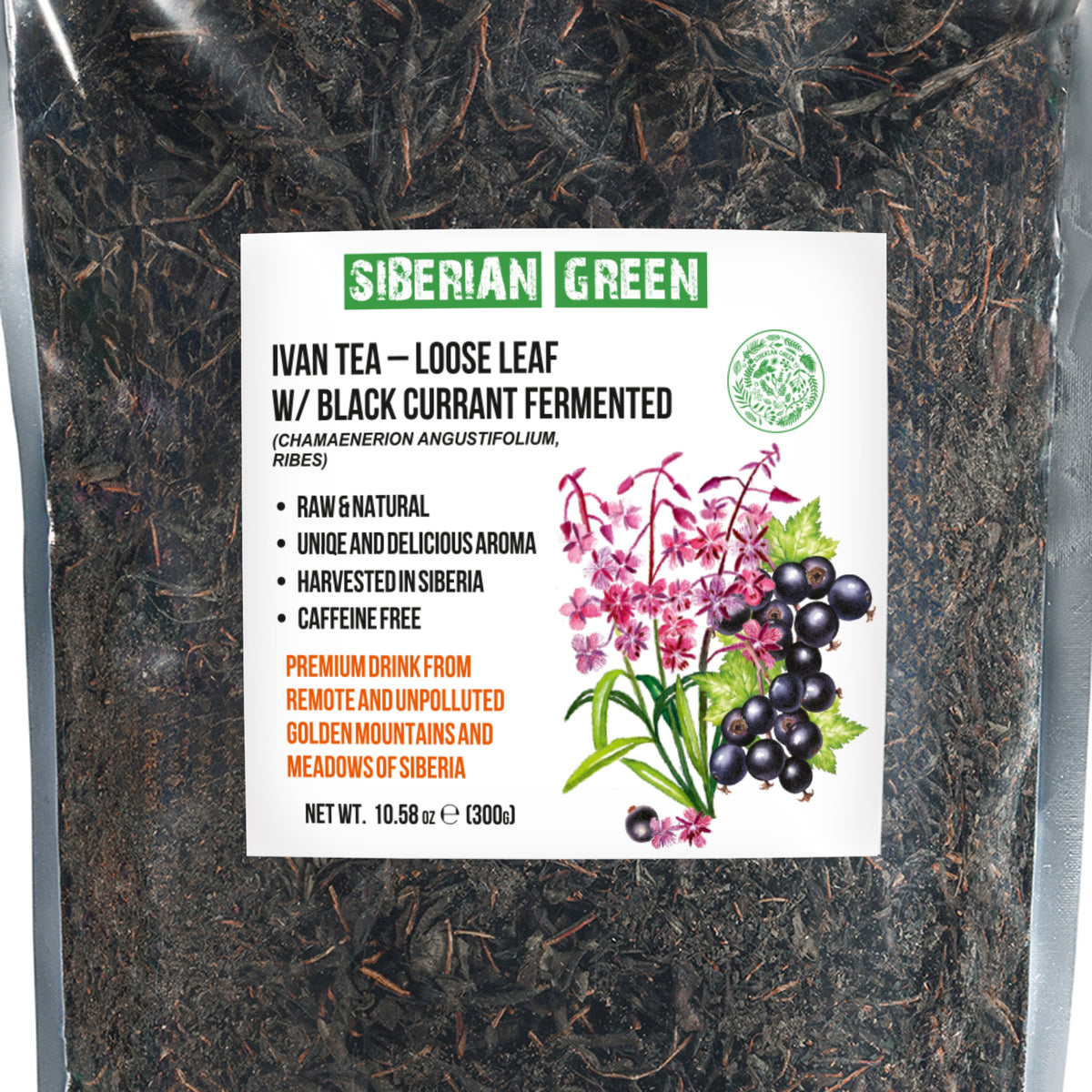 Siberian Green Ivan Tea – 300g (10.58 oz) | Premium Fermented Loose Leaf Ivan-Chai w/ Black Currant Leaves