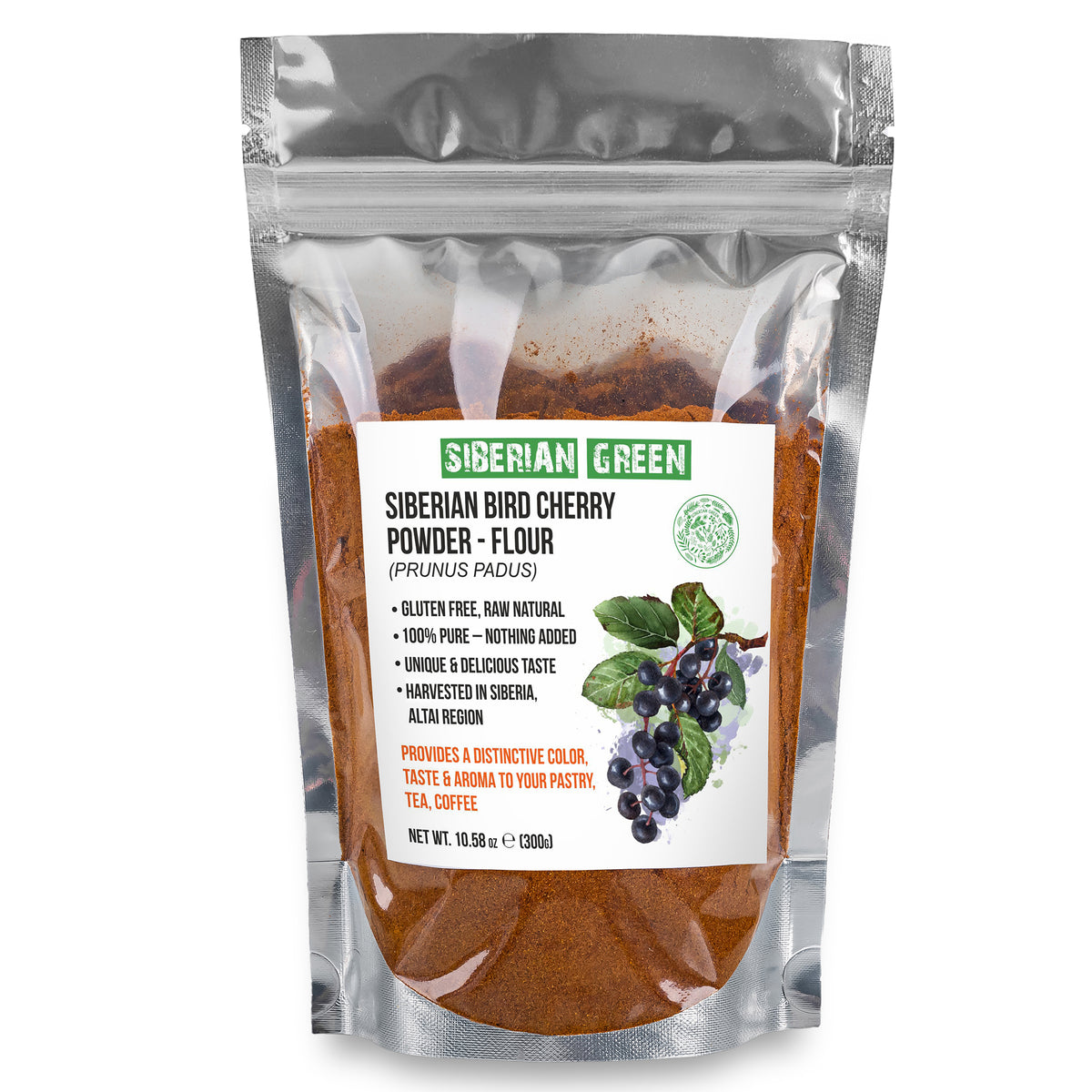 Siberian Bird Cherry Flour – 300g | Plucked from Nature & Gluten-Free