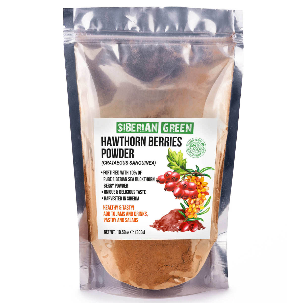 Hawthorn Powder Fortified with Sea Buckthorn Berries Powder – 300g