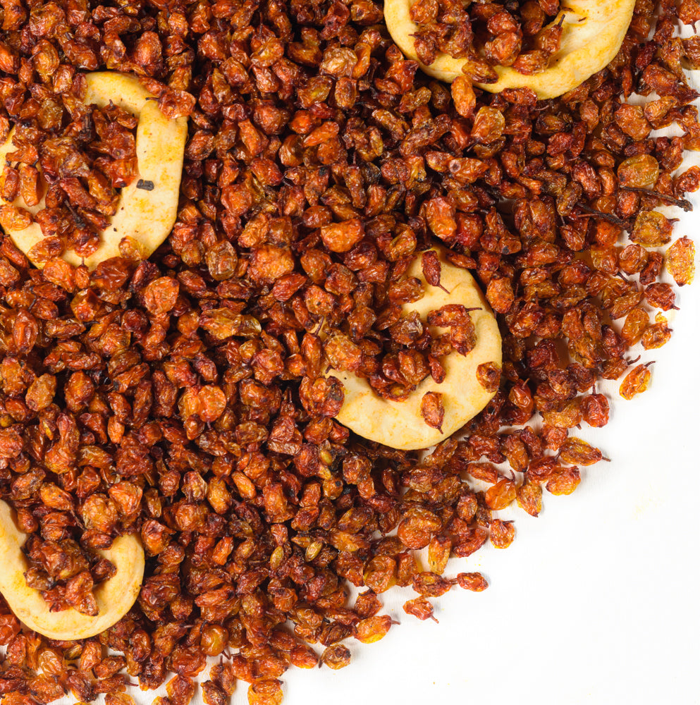 Olivello spinoso siberiano e fette di mela - 200 g - Miscela di bacche selvatiche essiccate