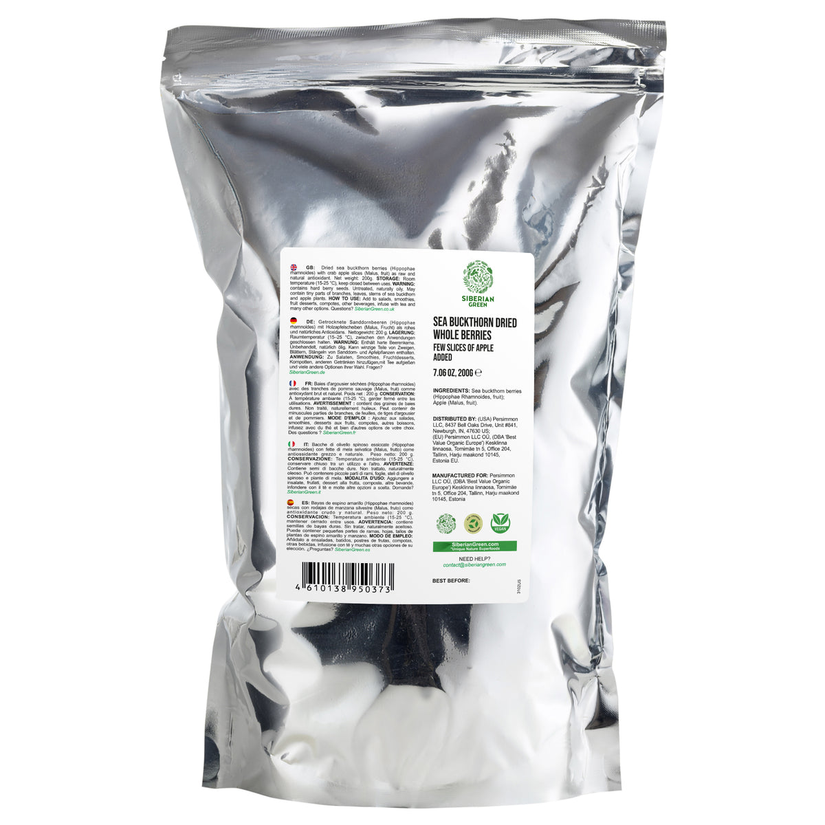 Semi interi di rosa canina essiccata siberiana con fettine di mela - 1 kg | Prodotto conservato con tutti i nutrienti naturali