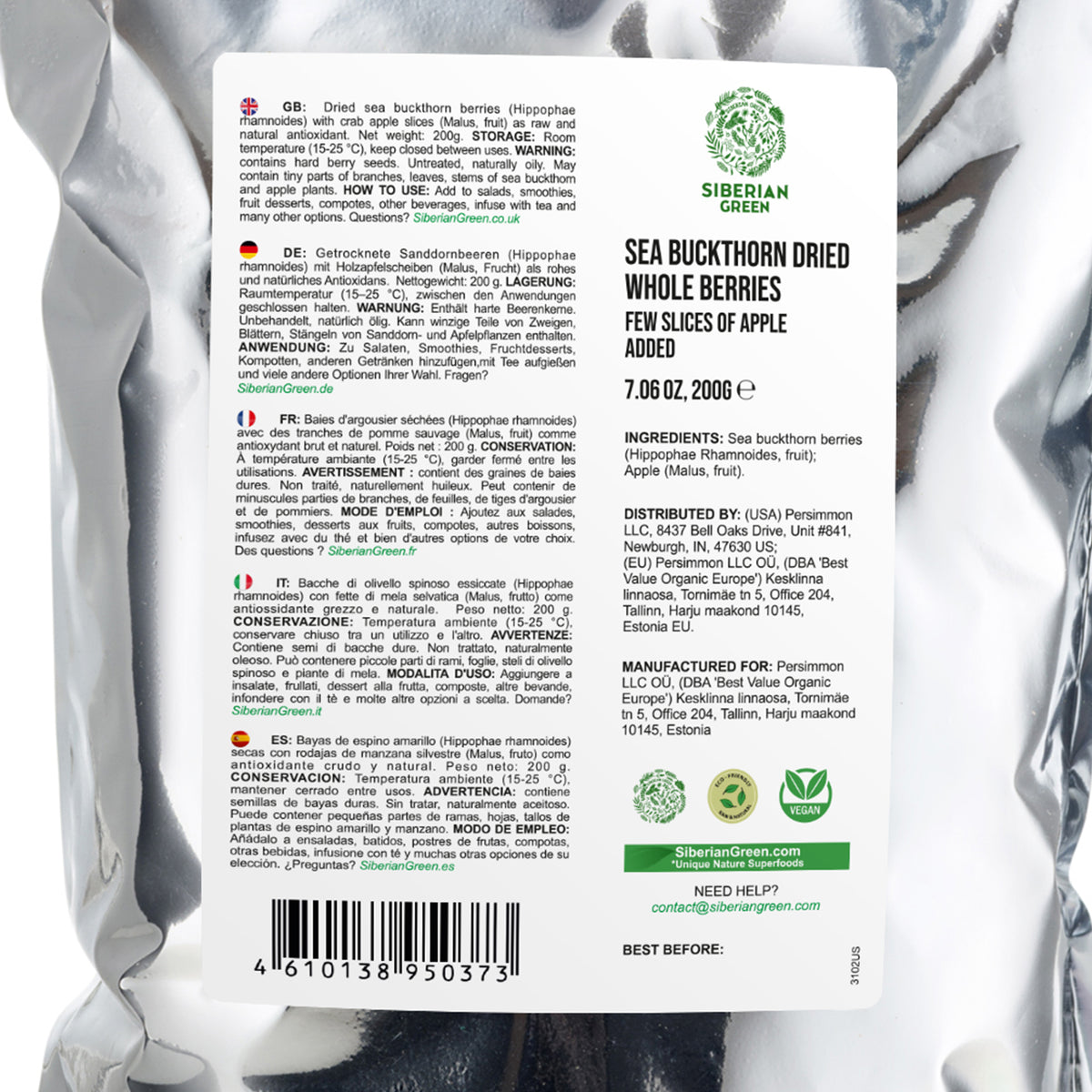 Semi interi di rosa canina essiccata siberiana con fettine di mela - 1 kg | Prodotto conservato con tutti i nutrienti naturali