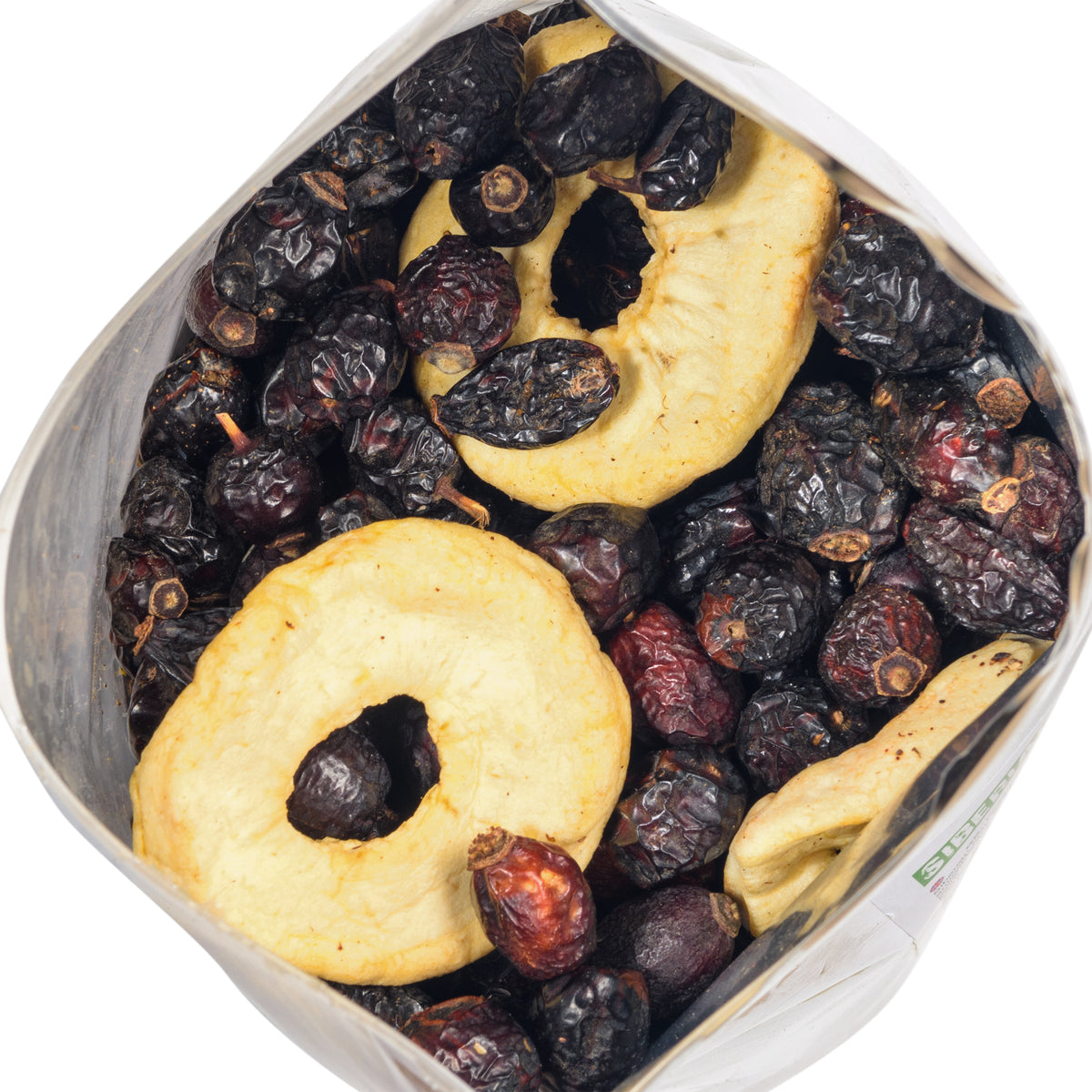 Semi interi di rosa canina essiccata siberiana con fettine di mela - 1 kg | Prodotto conservato con tutti i nutrienti naturali