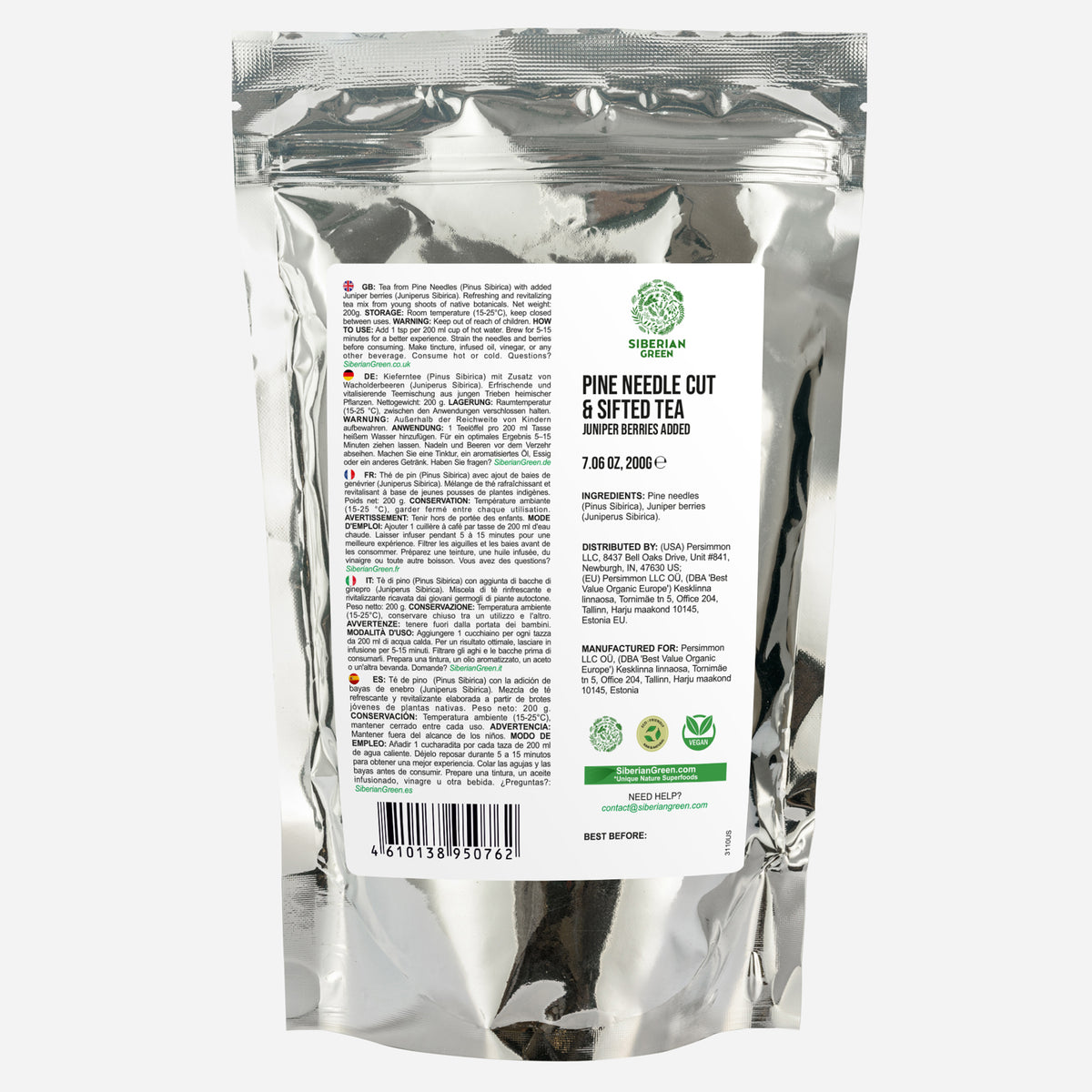 Tè alle bacche di ginepro e aghi di pino siberiano - 200 g di miscela sfusa