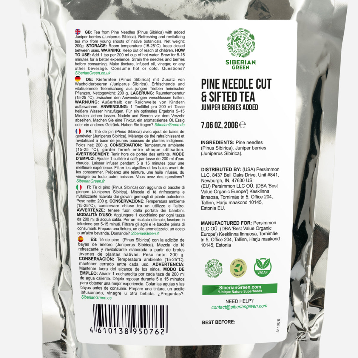 Tè alle bacche di ginepro e aghi di pino siberiano - 200 g di miscela sfusa