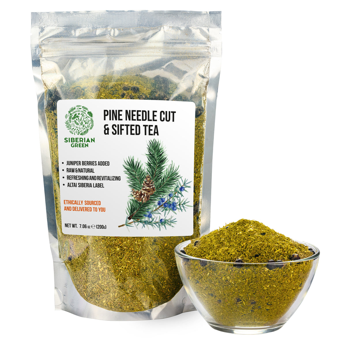 Tè alle bacche di ginepro e aghi di pino siberiano - 200 g di miscela sfusa