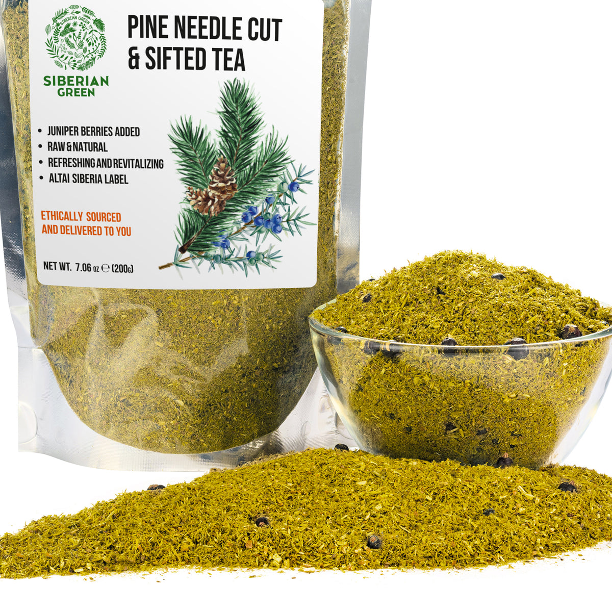 Tè alle bacche di ginepro e aghi di pino siberiano - 200 g di miscela sfusa