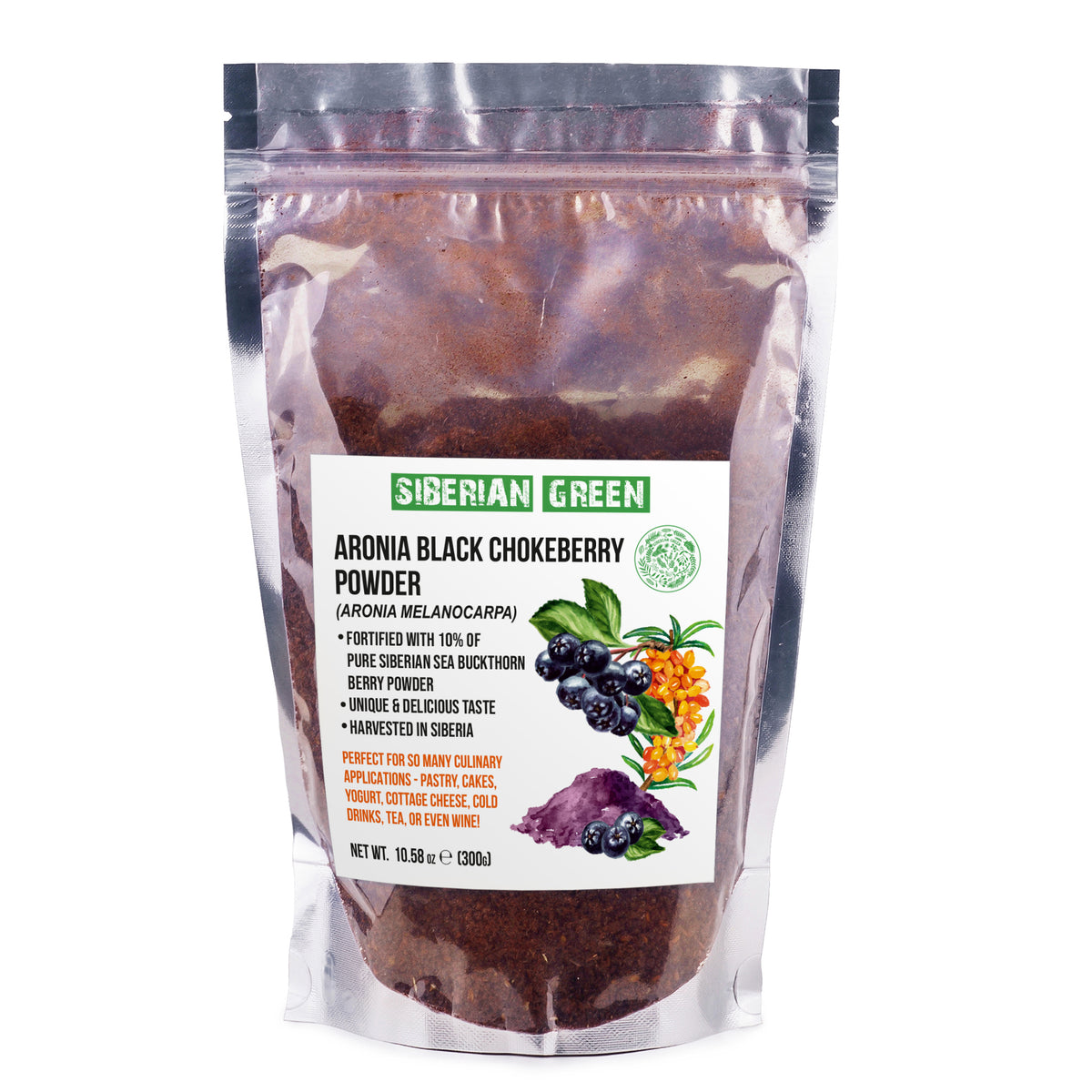 Premium Wild-Harvested Aronia Powder Fortified with Sea Buckthorn – 300g