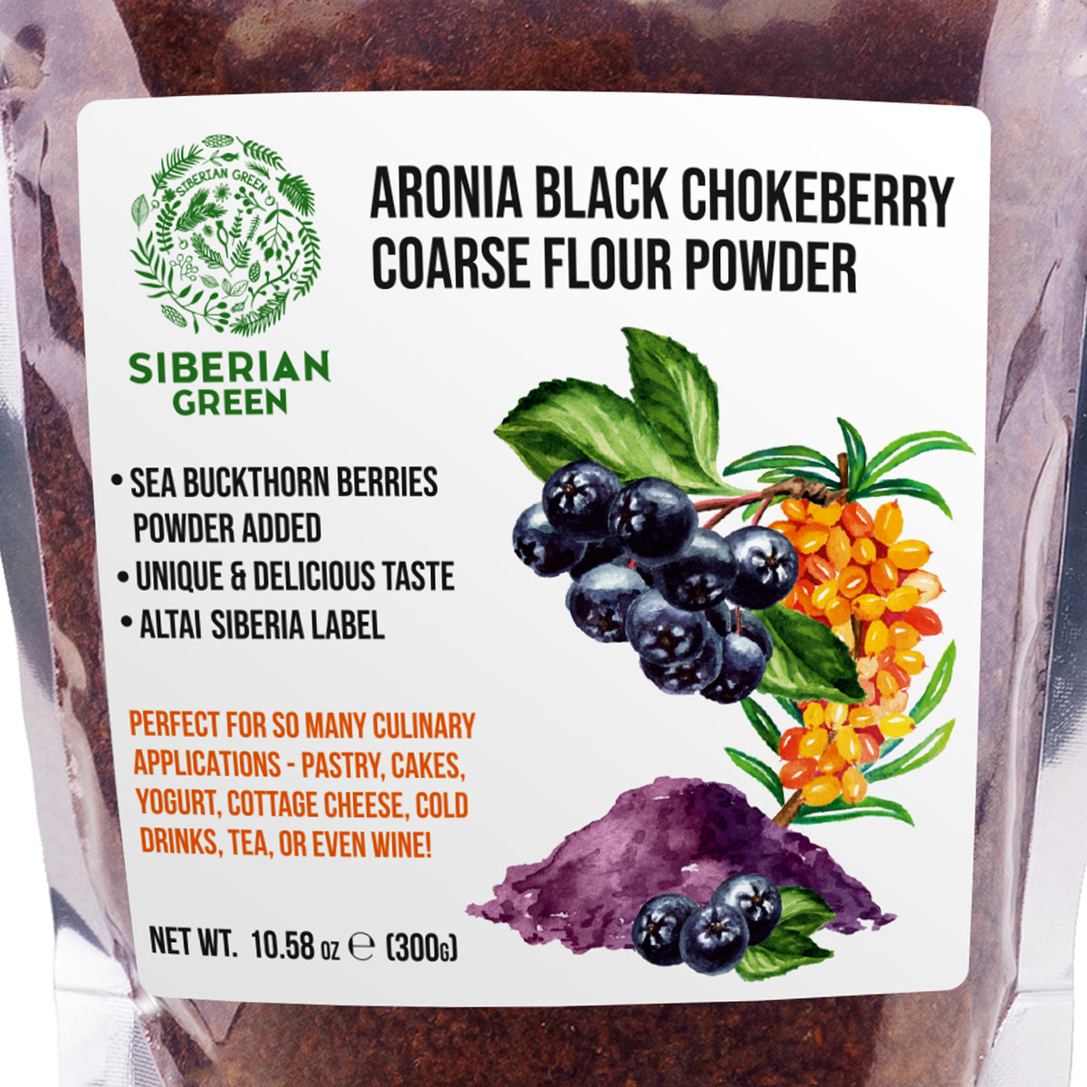 Polvere di Aronia Premium raccolta in natura arricchita con olivello spinoso - 300 g
