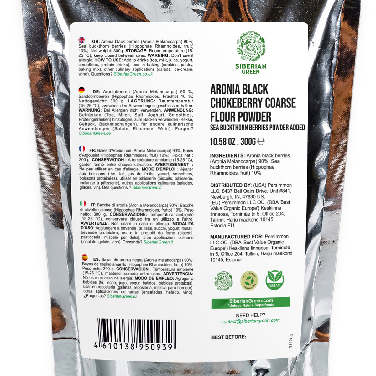Polvere di Aronia Premium raccolta in natura arricchita con olivello spinoso - 300 g