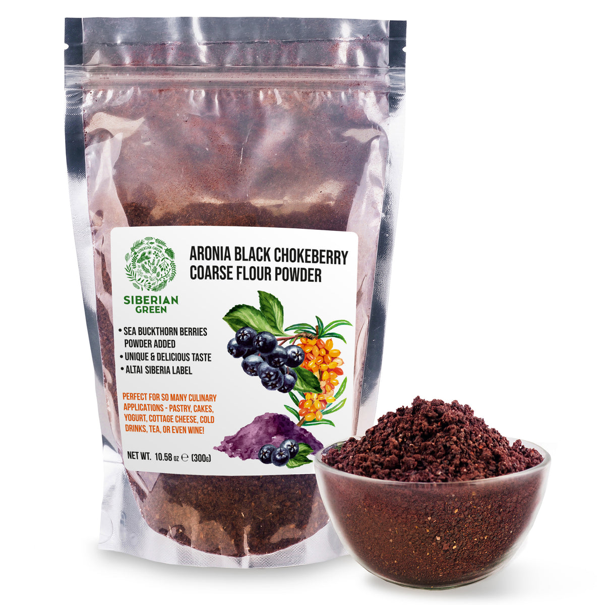 Polvere di Aronia Premium raccolta in natura arricchita con olivello spinoso - 300 g