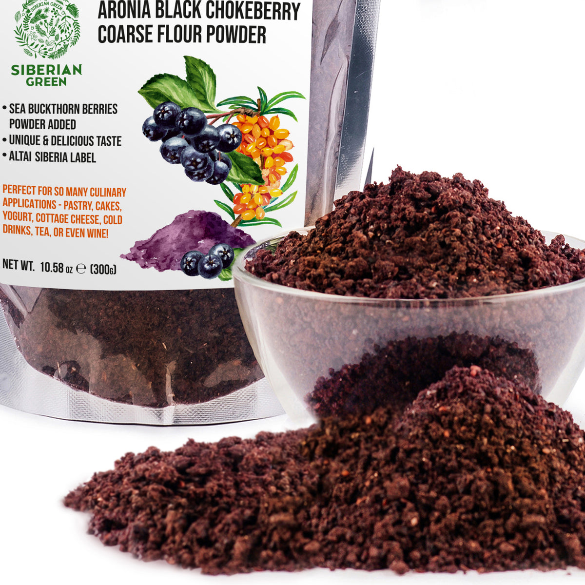 Polvere di Aronia Premium raccolta in natura arricchita con olivello spinoso - 300 g