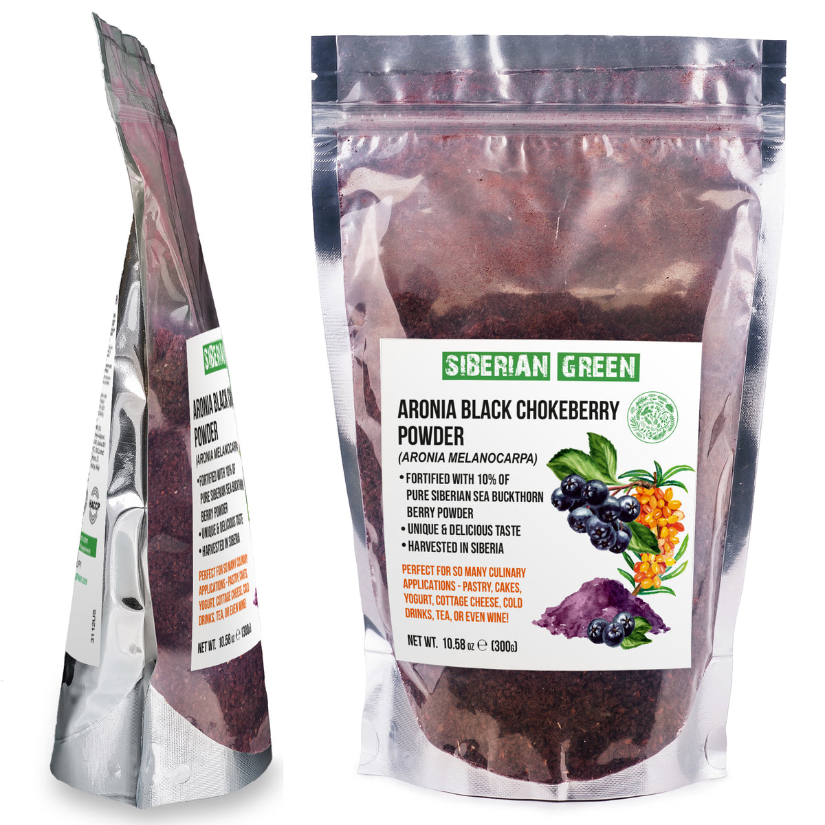 Premium Wild-Harvested Aronia Powder Fortified with Sea Buckthorn – 300g