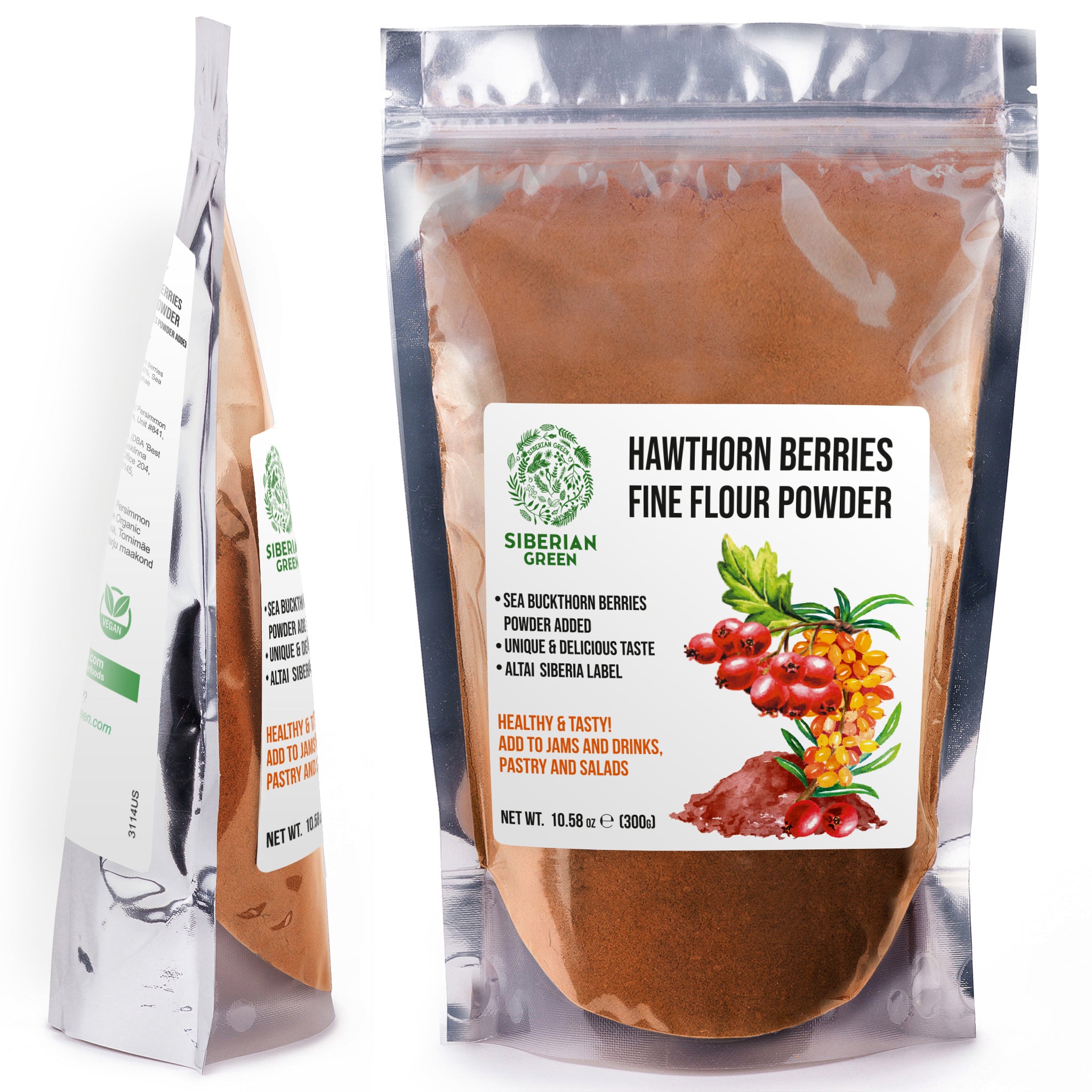 Hawthorn Powder with Sea Buckthorn – 300g - siberian-green-eu
