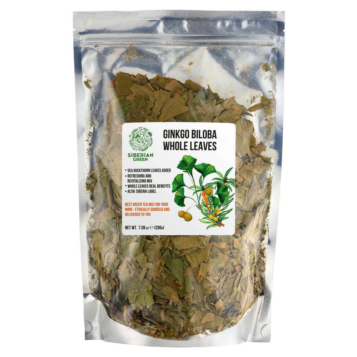 Ginkgo Biloba e foglie di olivello spinoso - 200 g di tisana sfusa