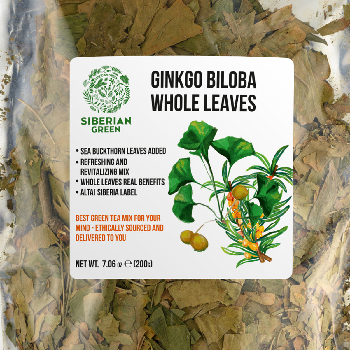 Ginkgo Biloba e foglie di olivello spinoso - 200 g di tisana sfusa