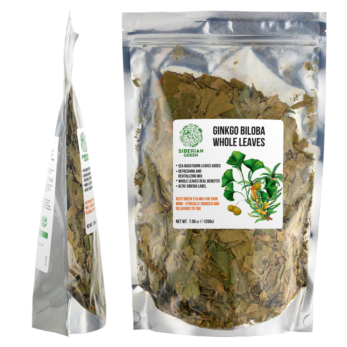 Ginkgo Biloba e foglie di olivello spinoso - 200 g di tisana sfusa