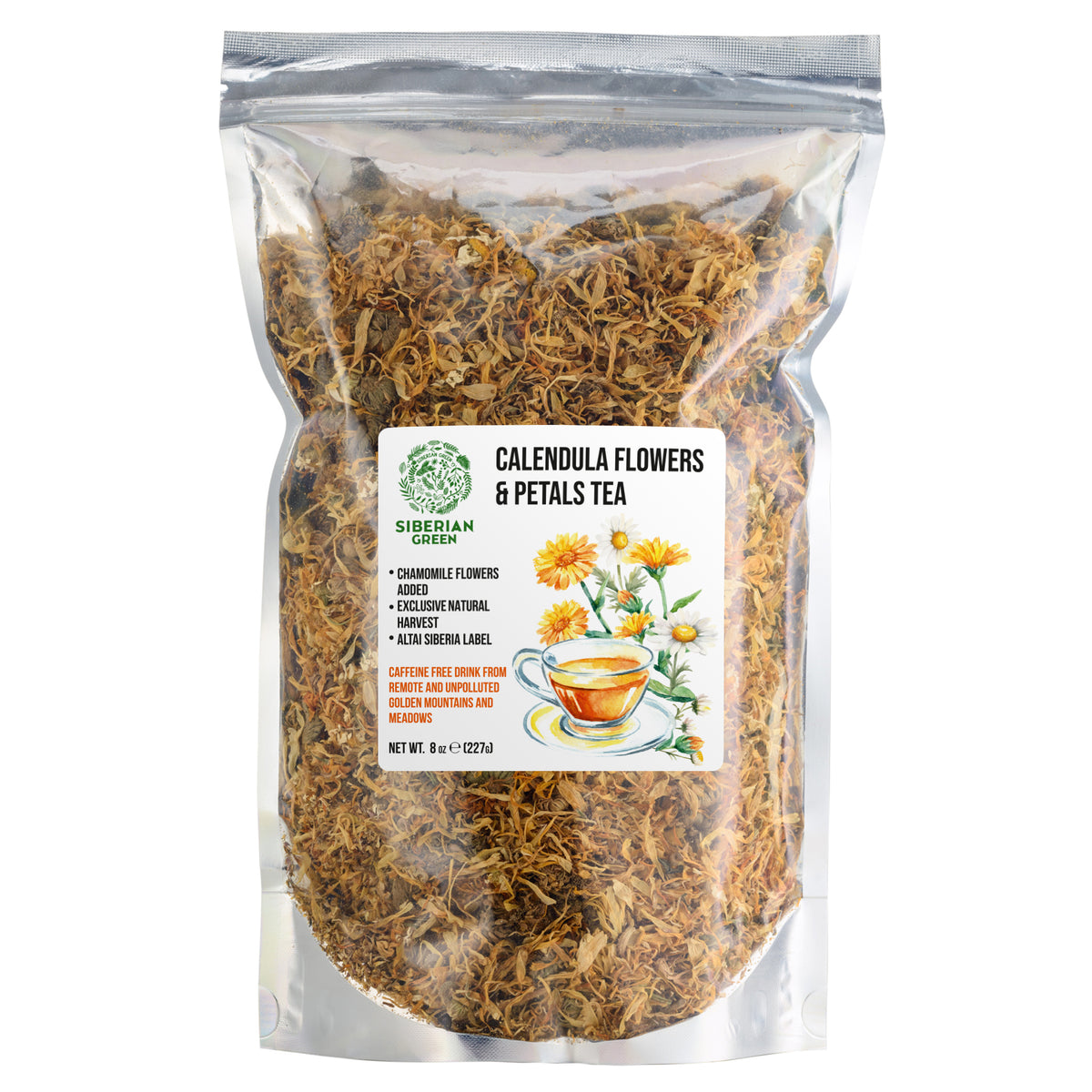 Tè ai fiori di calendula siberiana con il 10% di fiori di camomilla pura