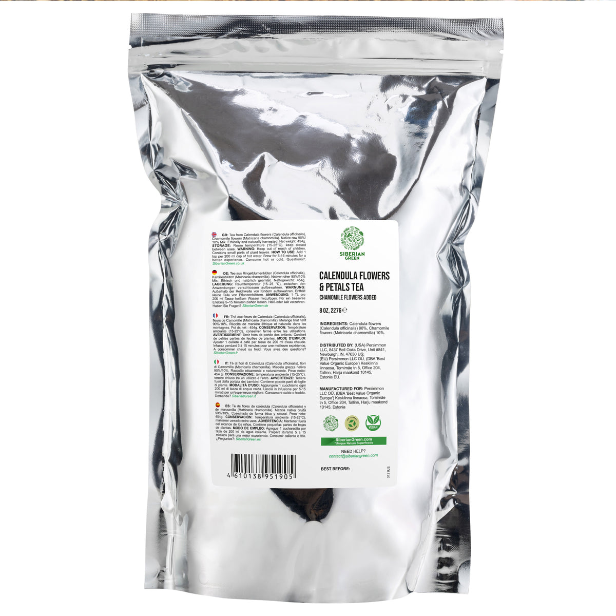 Tè ai fiori di calendula siberiana con il 10% di fiori di camomilla pura